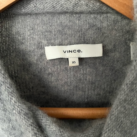 Vince Boiled Cashmere  Funnel-Neck Sweater in Gray -Size XS - Picture 6 of 9